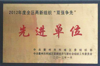 2013年榮獲柯城區(qū)委組織部“雙強爭先先進單位
